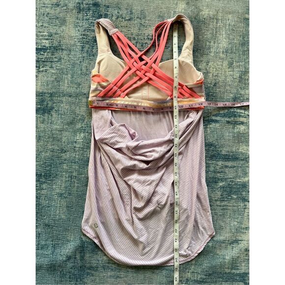Lululemon Wild Tank Heathered Pretty Purple Bleacher Stripe White Iris Flower 4 - Picture 4 of 7